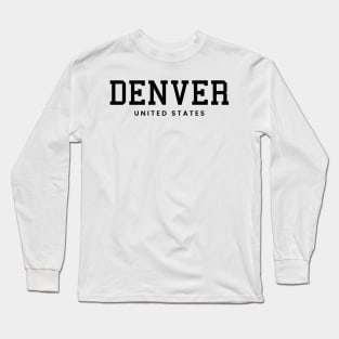 Denver Colorado United States Vintage Minimalist Denver Colorado State Name Sport Design Tees Long Sleeve T-Shirt